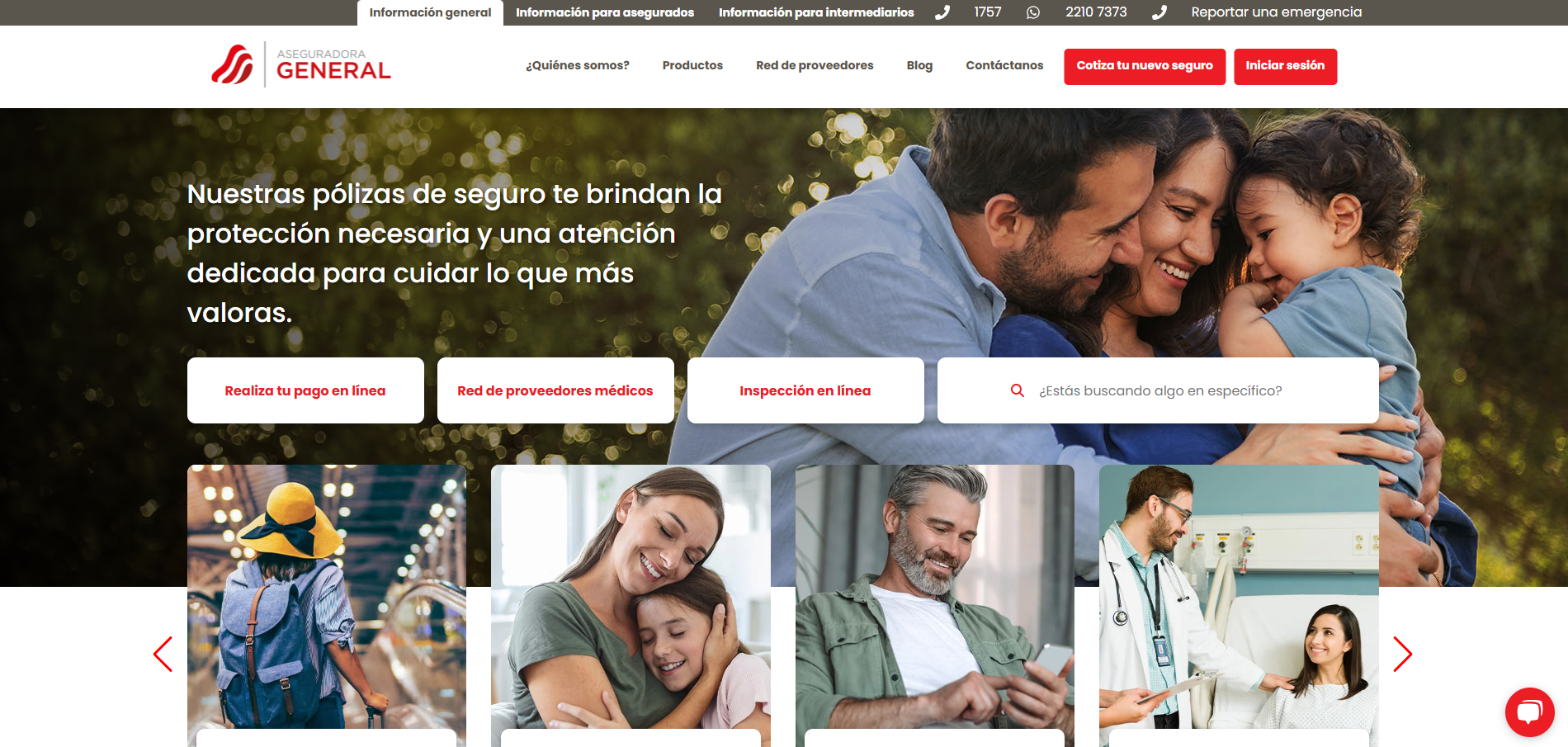 Aseguradora General website preview